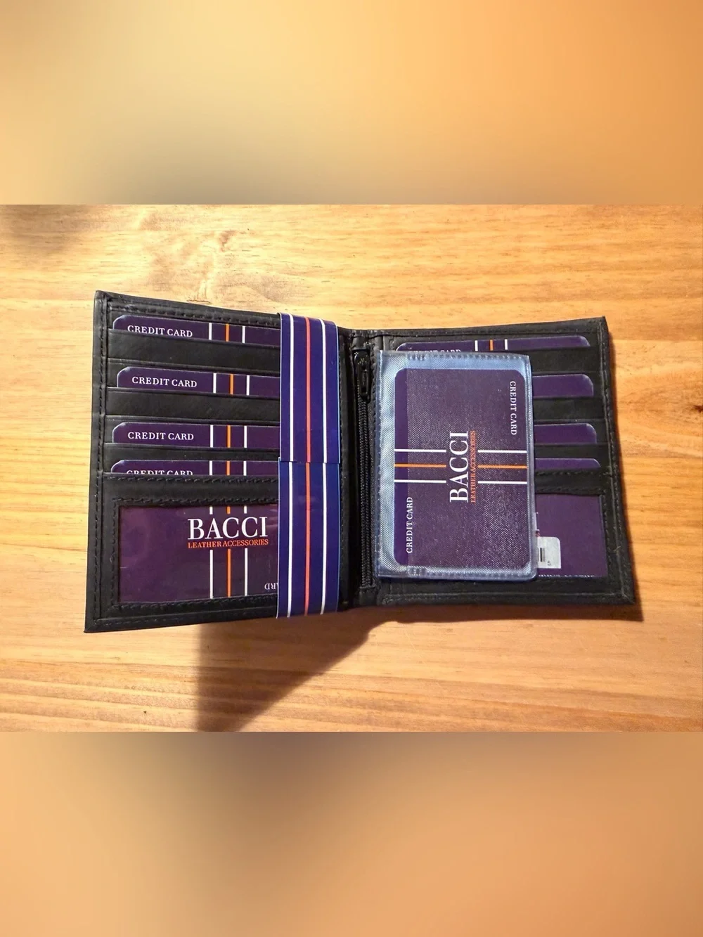 Black Leather Bi-Fold Wallet